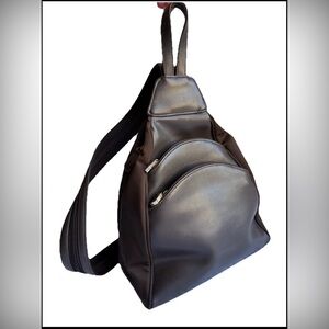 Liz Claiborne Accessories Convertible Backpack Shoulder Sling Purse Deep Brown